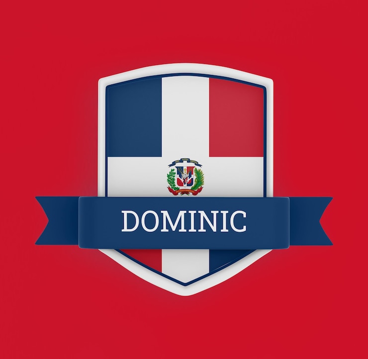 Photo gratuit drapeau de la république dominicaine avec bannière