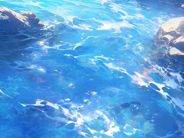 Photo gratuite l'eau dans le style anime