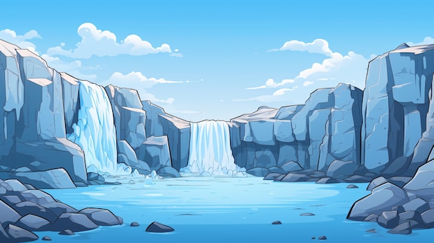 Photo gratuite l'eau dans le style anime