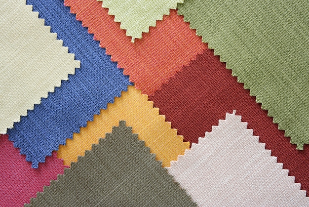 Photo gratuite Échantillons de texture de tissu multicolore