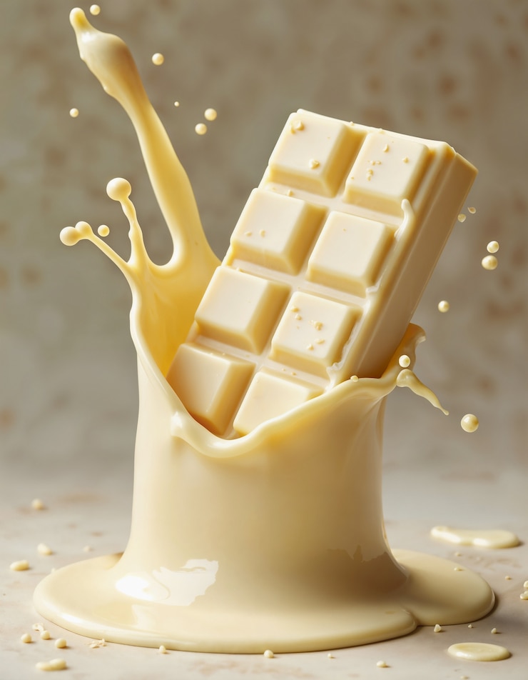 Photo gratuit une éclaboussure de chocolat blanc au lait crémeux