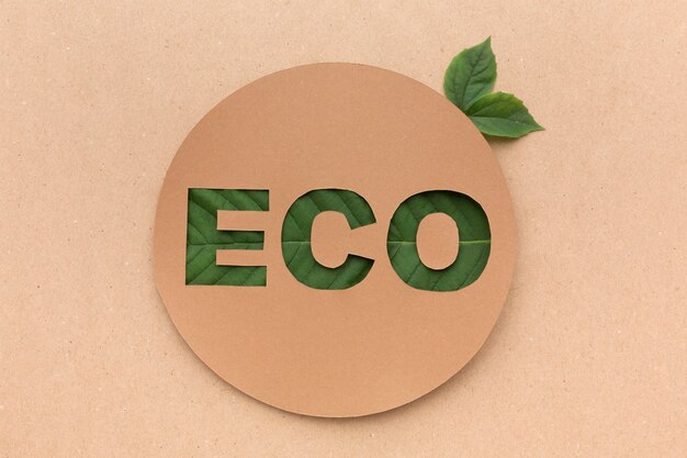 Eco signe avec feuilles