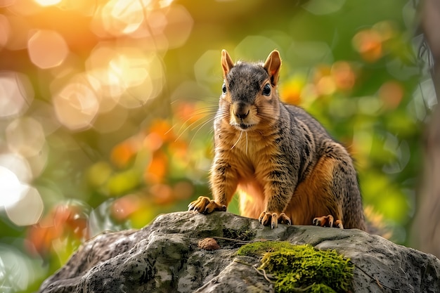 Un écureuil réaliste dans un environnement naturel