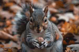 Photo gratuite un écureuil réaliste dans un environnement naturel