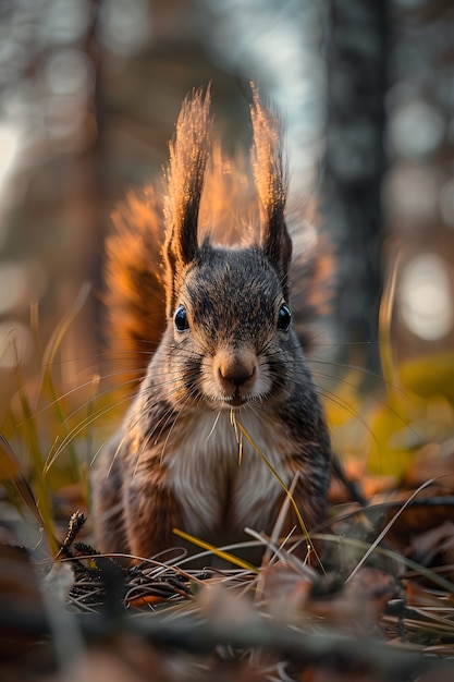 Un écureuil réaliste dans un environnement naturel