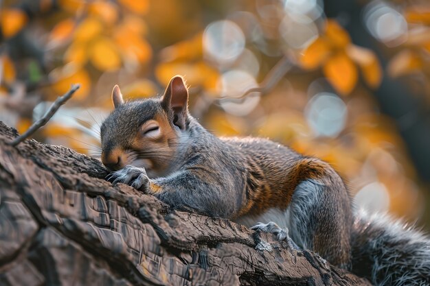 Photo gratuite un écureuil réaliste dans son habitat naturel