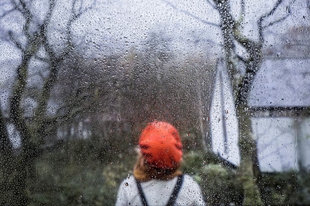 Photo gratuite effet de pluie sur fond de nature