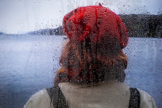 Photo gratuite effet de pluie sur fond de nature