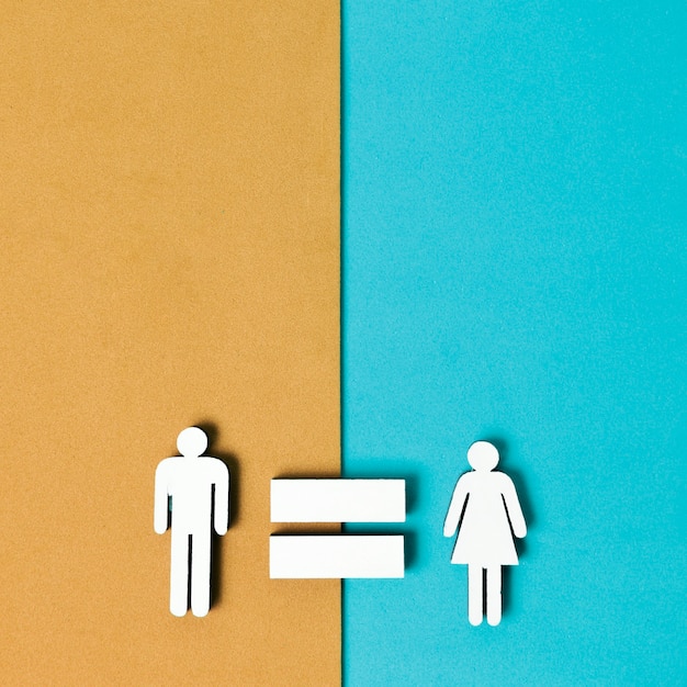 L'égalité entre l'homme et la femme fond coloré