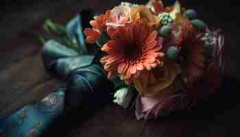 Photo gratuite un élégant bouquet rustique apporte une beauté printanière romantique générée par l'ia