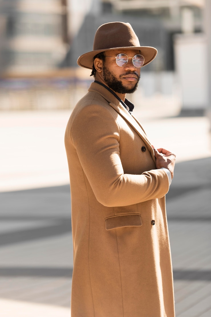 Photo gratuit élégant homme afro-américain posant à l'extérieur