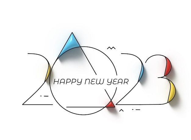 Photo gratuite Élément de conception de typographie de texte 3d happy new year 2023