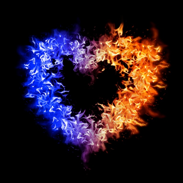 Photo gratuite Élément de flamme coeur, design créatif