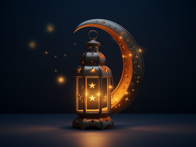 Photo gratuite Éléments 3d pour la célébration islamique du ramadan