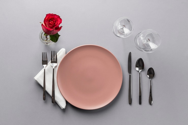 Photo gratuit éléments d'étiquette de table de vue ci-dessus