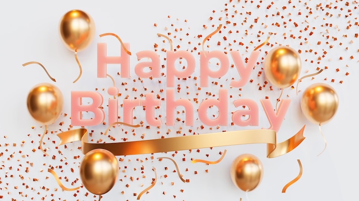 Photo gratuit éléments d'or pour la fête d'anniversaire