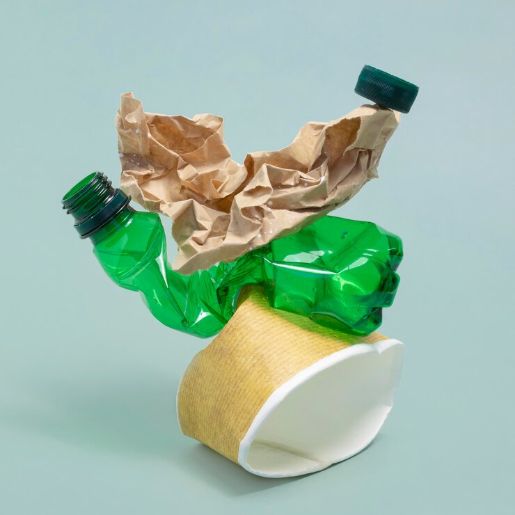 Photo gratuit éléments en plastique non écologiques