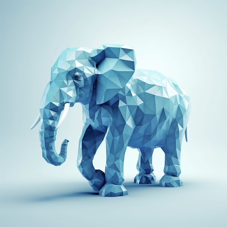 Photo gratuit éléphant de conception de mosaïque en studio