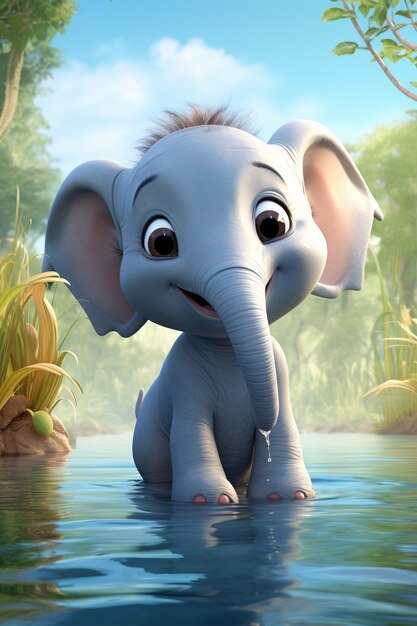 Éléphant mignon dans la nature