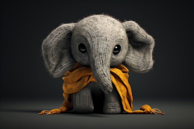 Photo gratuite Éléphant mignon en studio