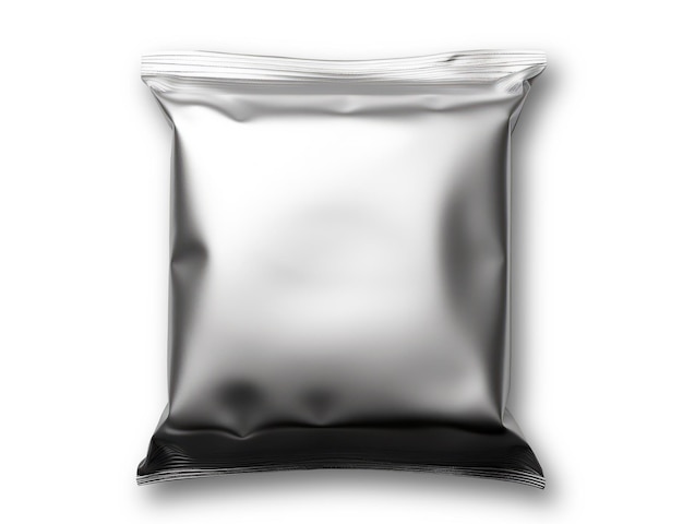 Photo gratuite emballage carré métallique argenté isolé sur un fond blanc