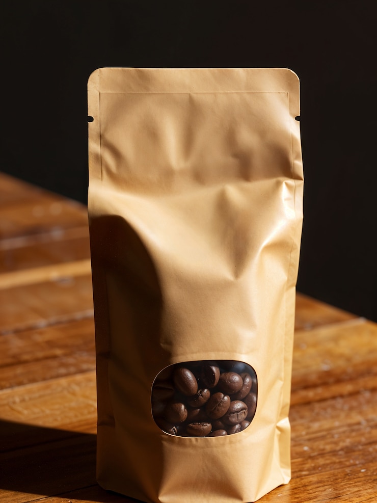 Photo gratuit emballage de grains de café