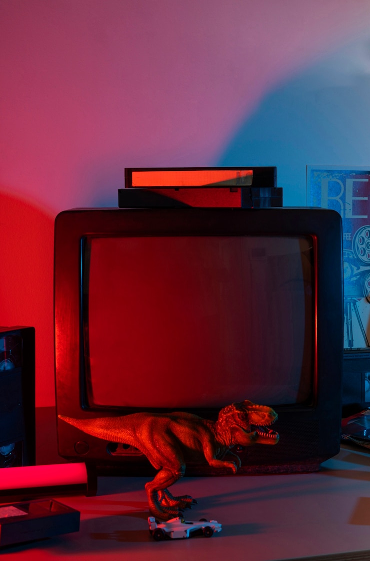 Photo gratuit emballage vhs rétro à l'intérieur