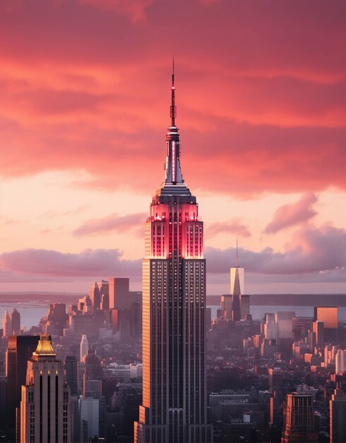 L'Empire State Building au coucher du soleil