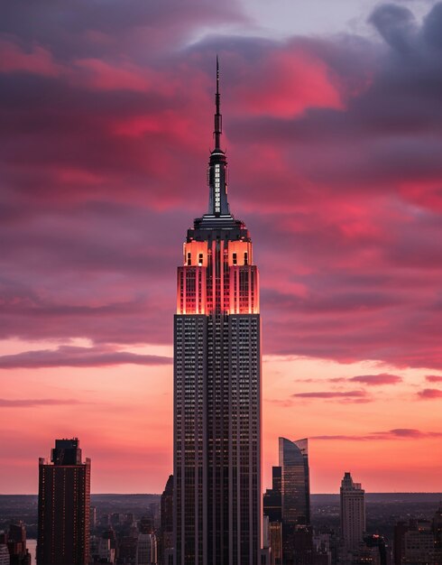 L'Empire State Building au coucher du soleil