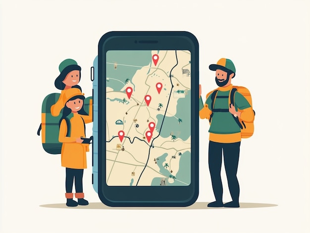 L'emplacement de l'application mobile est l'art numérique