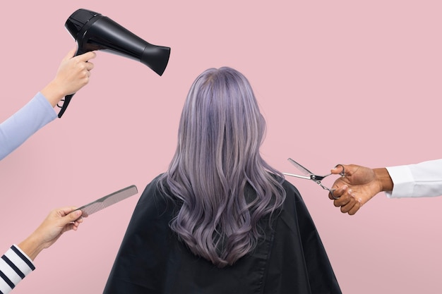 Photo gratuite emplois de salon de coiffure pour femmes et campagne de carrière