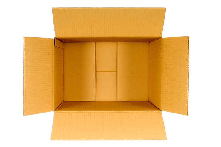 Photo gratuit empty box vue de dessus