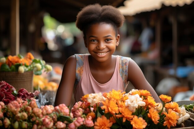 Photo gratuite un enfant africain qui profite de la vie.