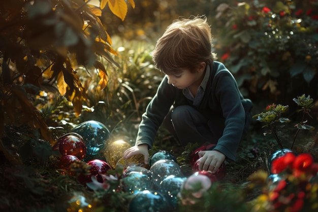 Photo gratuite un enfant autiste vivant dans un monde fantastique.