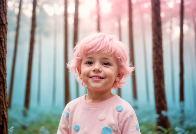 Un enfant esthétique rêveur fête la journée des enfants.