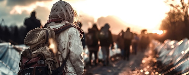 Un enfant photoréaliste dans un camp de réfugiés