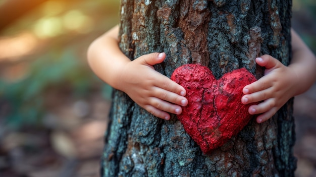 Un enfant qui s'occupe et protège la Terre-Mère pour la Journée de la Terre