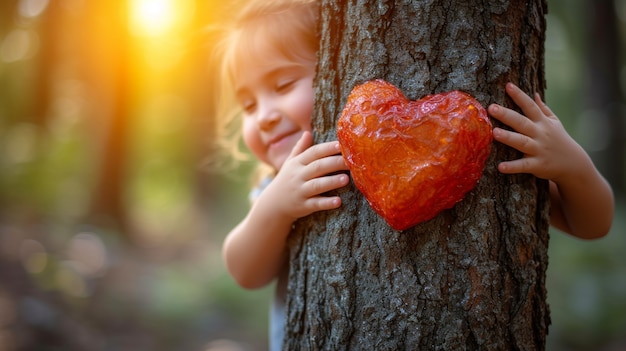 Un enfant qui s'occupe et protège la Terre-Mère pour la Journée de la Terre