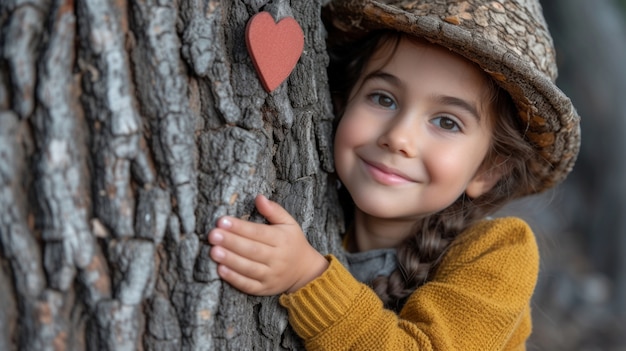 Un enfant qui s'occupe et protège la Terre-Mère pour la Journée de la Terre