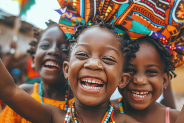 Photo gratuite des enfants africains profitent de la vie