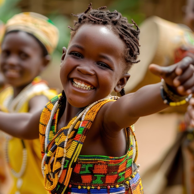 Photo gratuite des enfants africains profitent de la vie