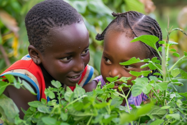 Photo gratuite des enfants africains profitent de la vie