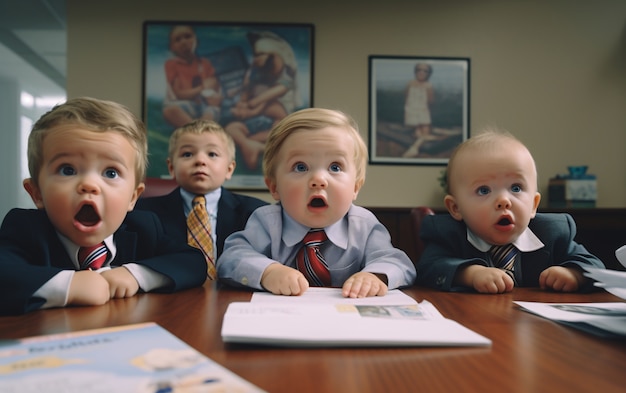 Photo gratuite des enfants drôles en costumes .