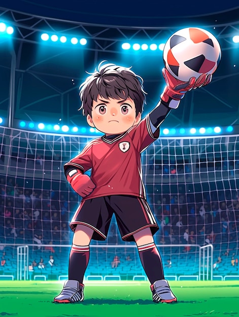 Photo gratuite des enfants jouant au football en dessin animé