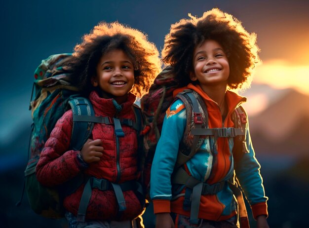 Des enfants participent au mouvement des voyages durables