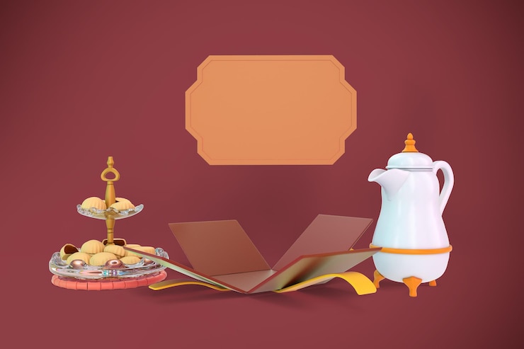 Photo gratuit ensemble eid et cadre avant