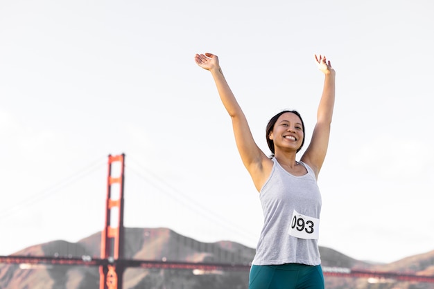 Photo gratuite entraînement de coureur pour la compétition