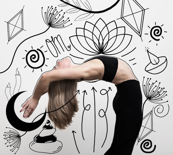Photo gratuit entraînement de femme en forme de coup moyen