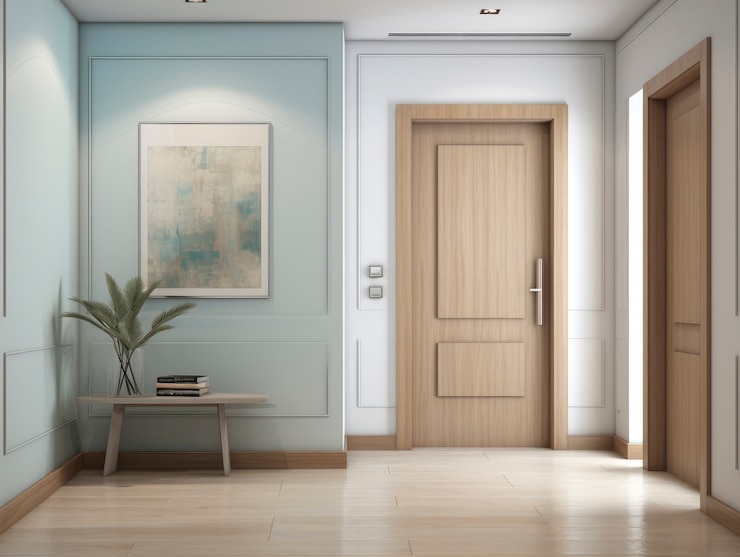 Photo gratuit entrée de la maison avec mobilier et décoration moderne