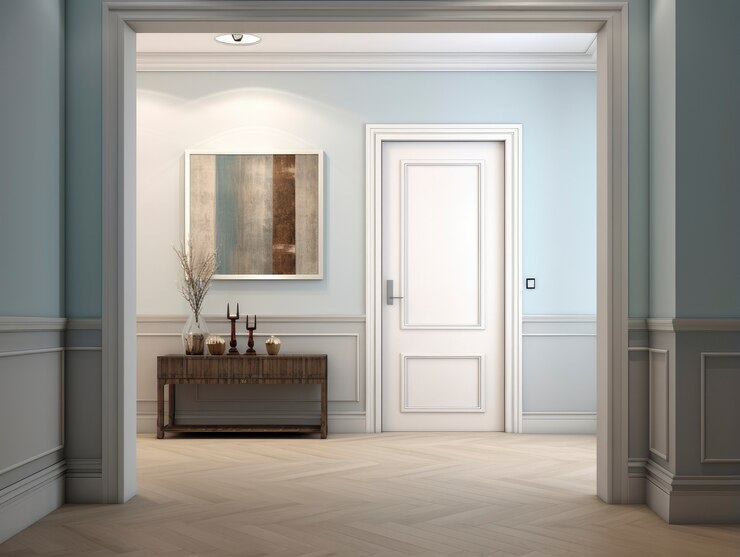 Photo gratuit entrée moderne avec mobilier et décoration intérieure